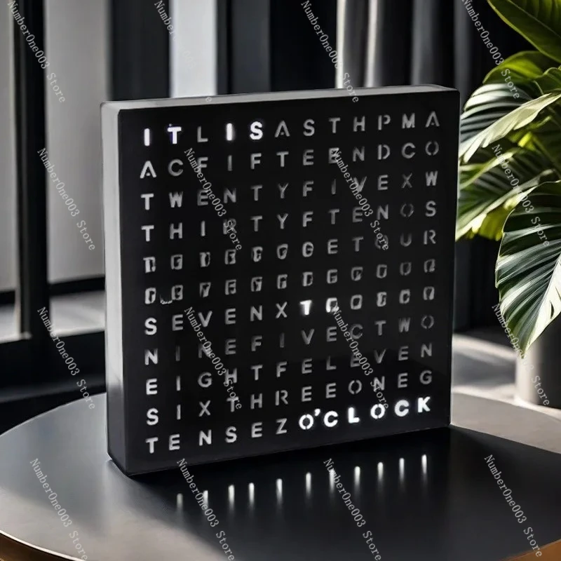 Fashion Creative Desktop Ornament English Display Reading Time Table Office Learning Reading Time LED Alphabet Wall Clock