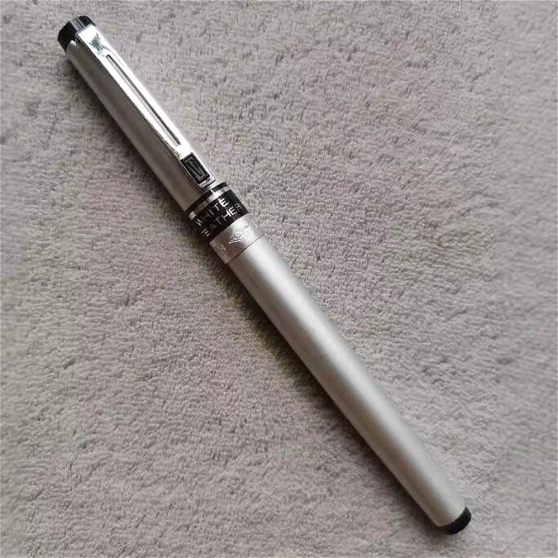 From The 1980sBaixian 703 Fountain Penstainless Steel Body Transparent Window, Fur F 0.5, Smooth and Fluent Writing Stationery