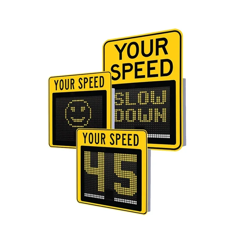 Hot radar speed signs LED radar detector speed limiter display traffic sign kit led screen china solar powered 80*80CM