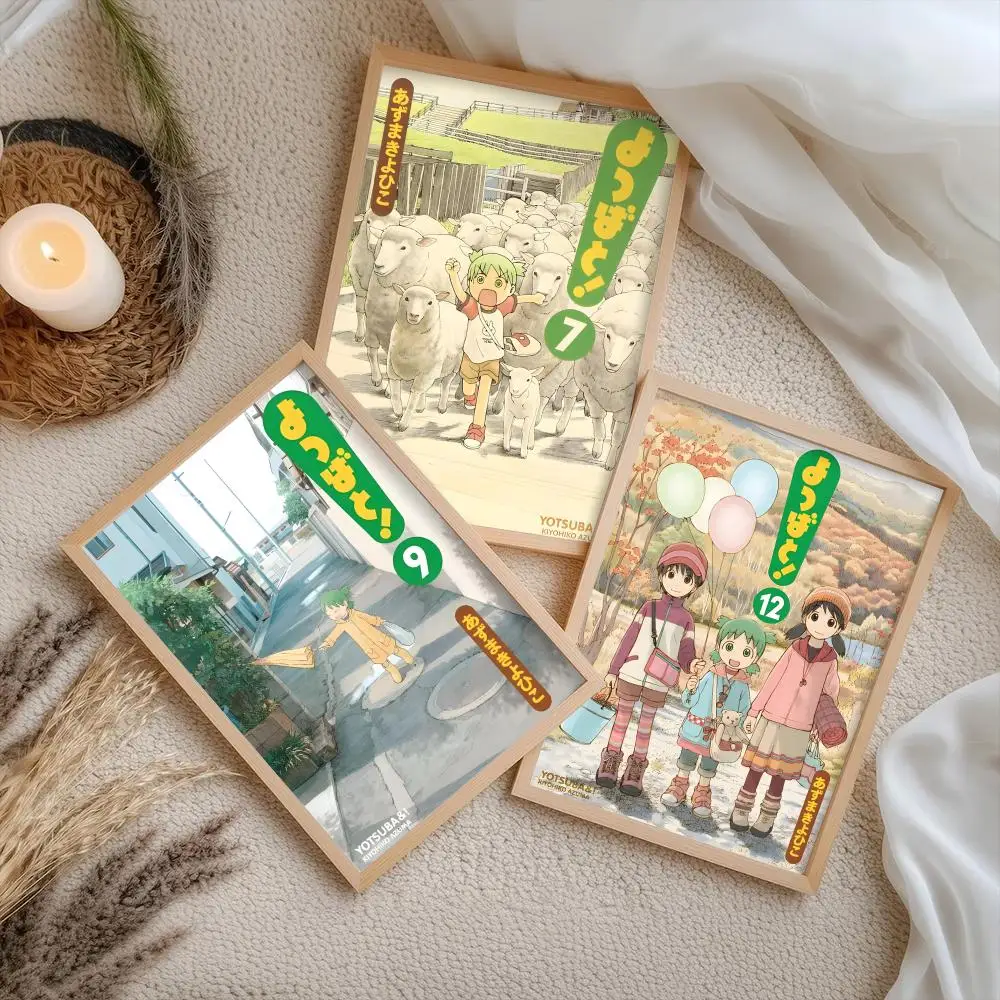 Y-Yotsuba Comics Anime Poster Stickers Self-Adhesive Painting Mural Decor Wall Decals for Bedroom Living Room Home HD Gift