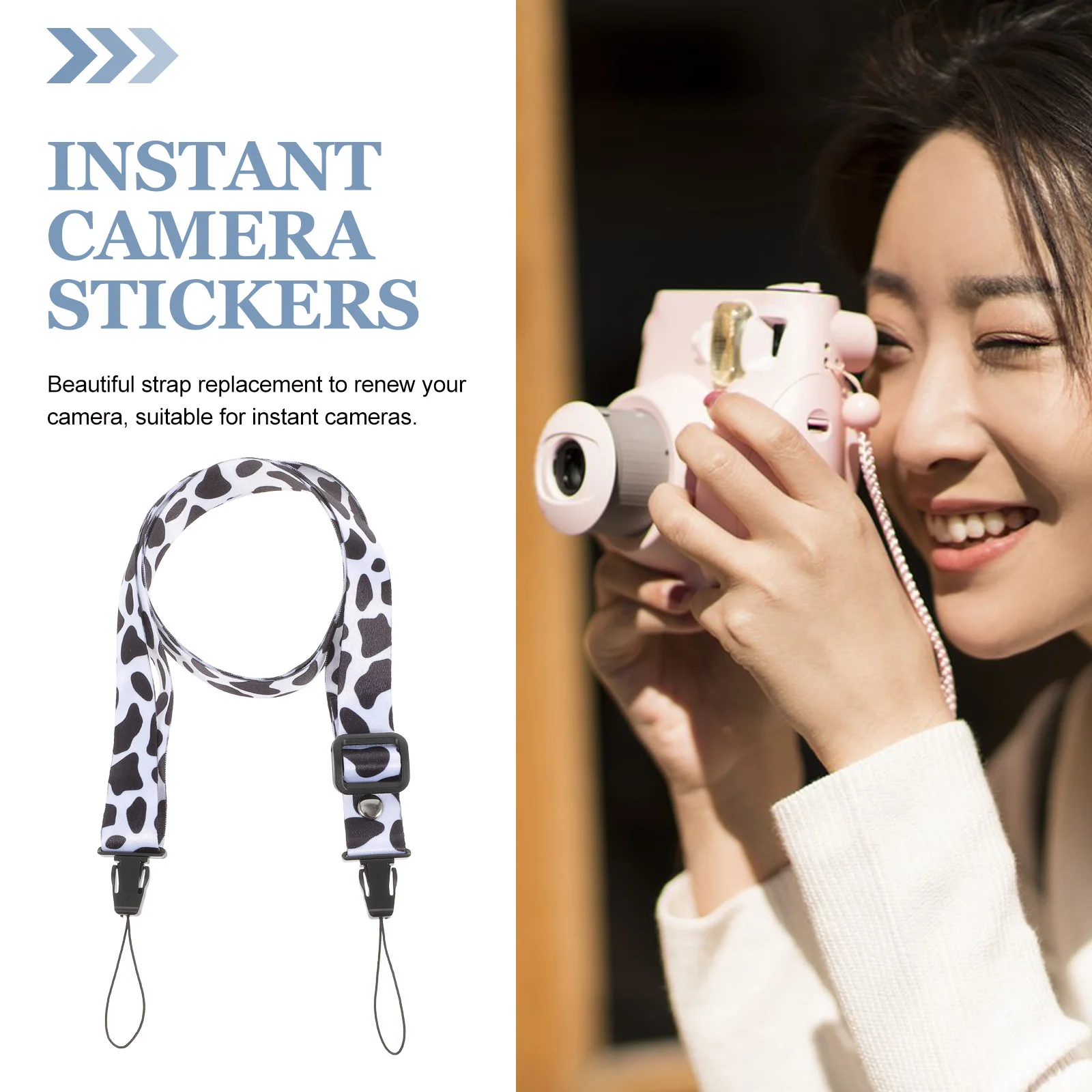 

1Set Instant Camera Decorative Strap and Sticker Set Lightweight Adjustable Replacement for Instant Mini Camera Accessories