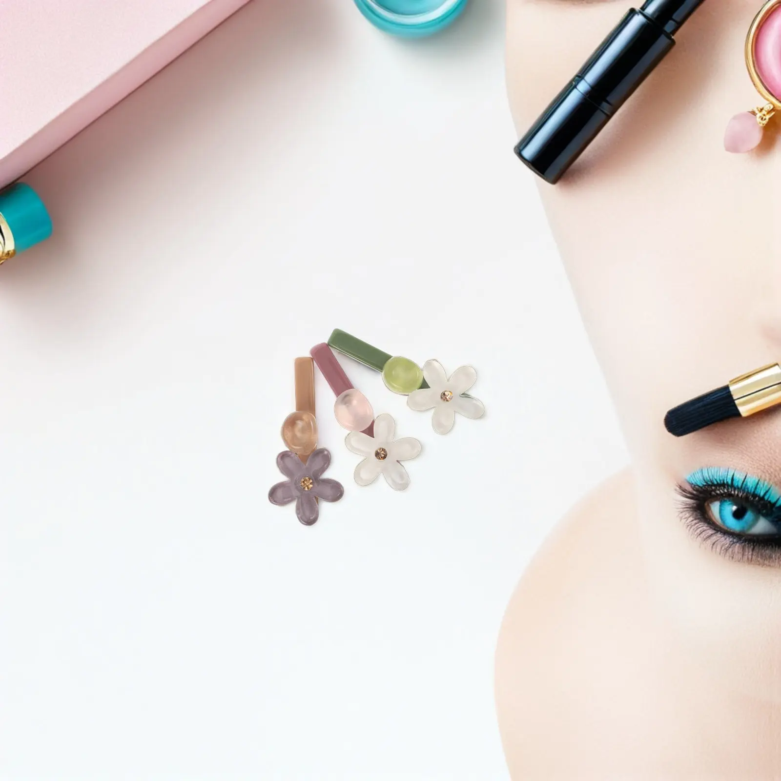 

3Pcs Flower Hair Clips Elegant Translucent Floral Design Secure Duckbill Barrettes Side Bangs Hair Accessories for Women Girls