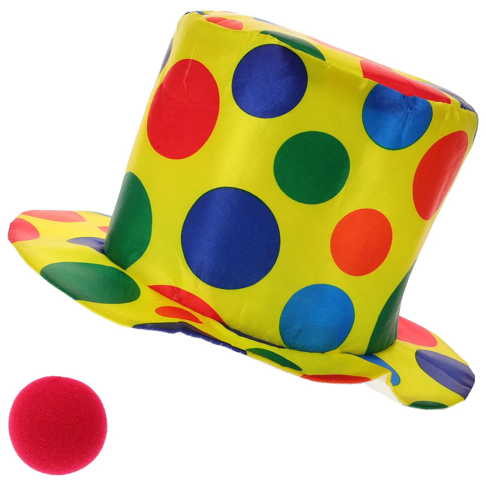 

2Pcs Party Clown Costume Accessories Hat Nose Set Funny Cosplay Clown Kit Halloween Birthday School Event Supplies