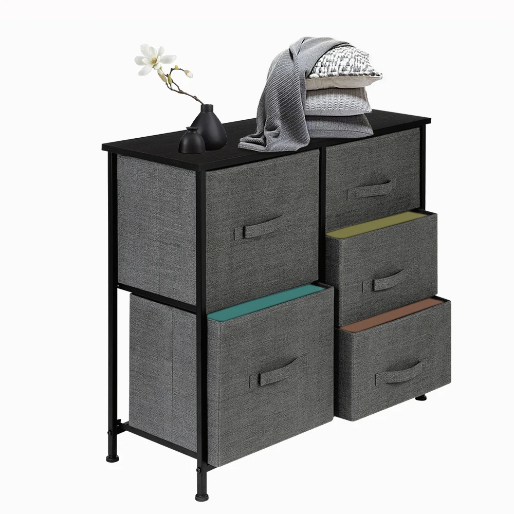 Dresser Organizer With 5 Drawers, Fabric Dresser Tower For Bedroom, Hallway, Entryway, Closets, Grey Living Room Furniture image 6