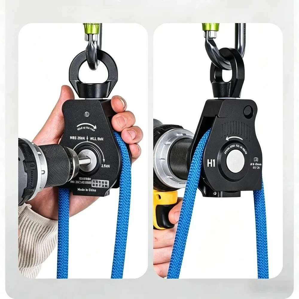 Electric Rope Retractor Electric drill storage rope with Universal Joint 25KN Non Knotting for Climbing/outdoor Awah/xinda