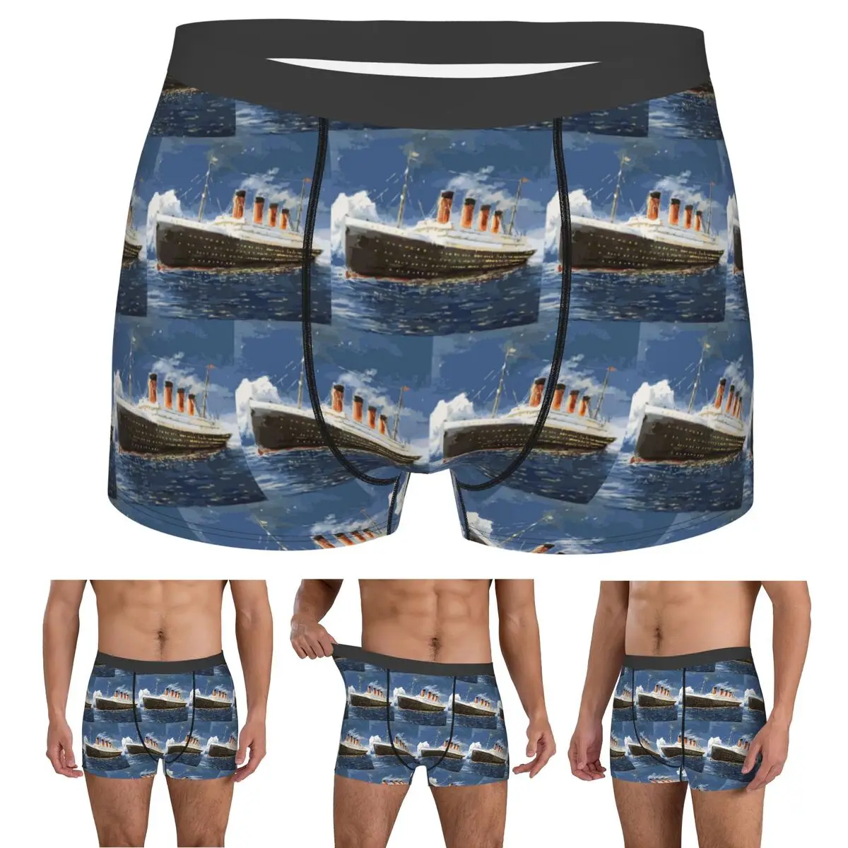 Boxer Underpants Shorts The Most Popular Ship Of All Times, Titanic. Panties Men's Ventilate Underwear for Homme Man Gifts