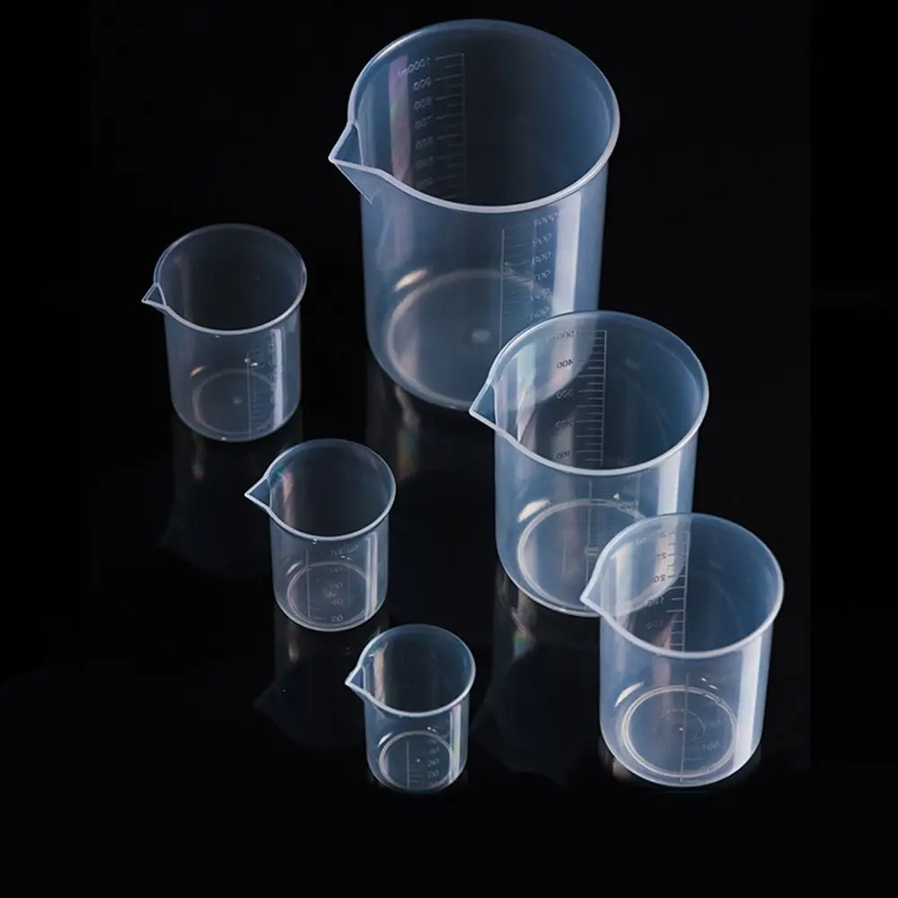 Transparent Plastic Measuring Cups Multi-Purpose Precise Measurement Laboratory Beaker Graduated Scale Liquid Container