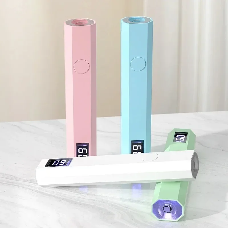 Máquina secadora de unhas usb, lâmpada uv led para unhas, mini lâmpada portátil para esmalte em gel, caneta lanterna de secagem rápida