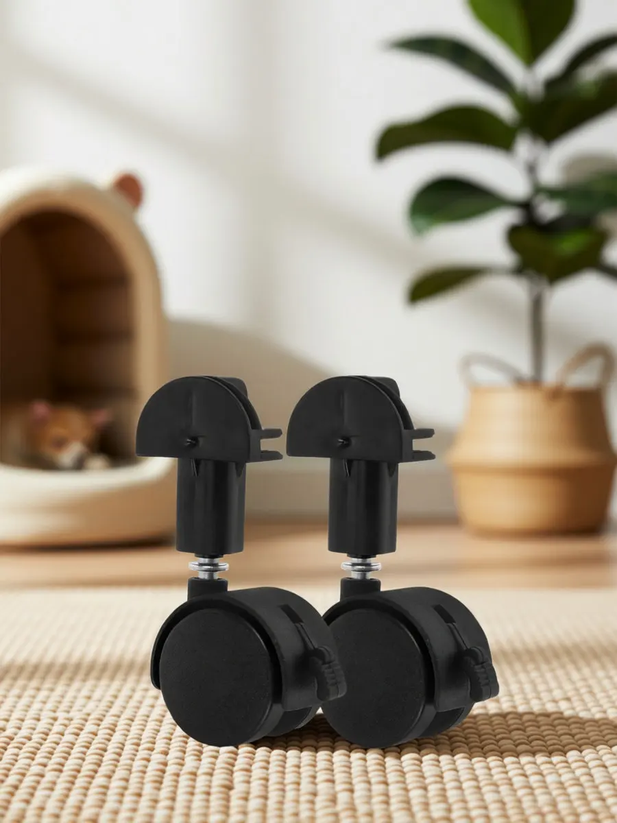 2Pcs Strong Cage Caster Wheels Replacement for Pet Enclosures Smooth Quiet Operation Heavy Duty Iron Plastic Build Floor Safe