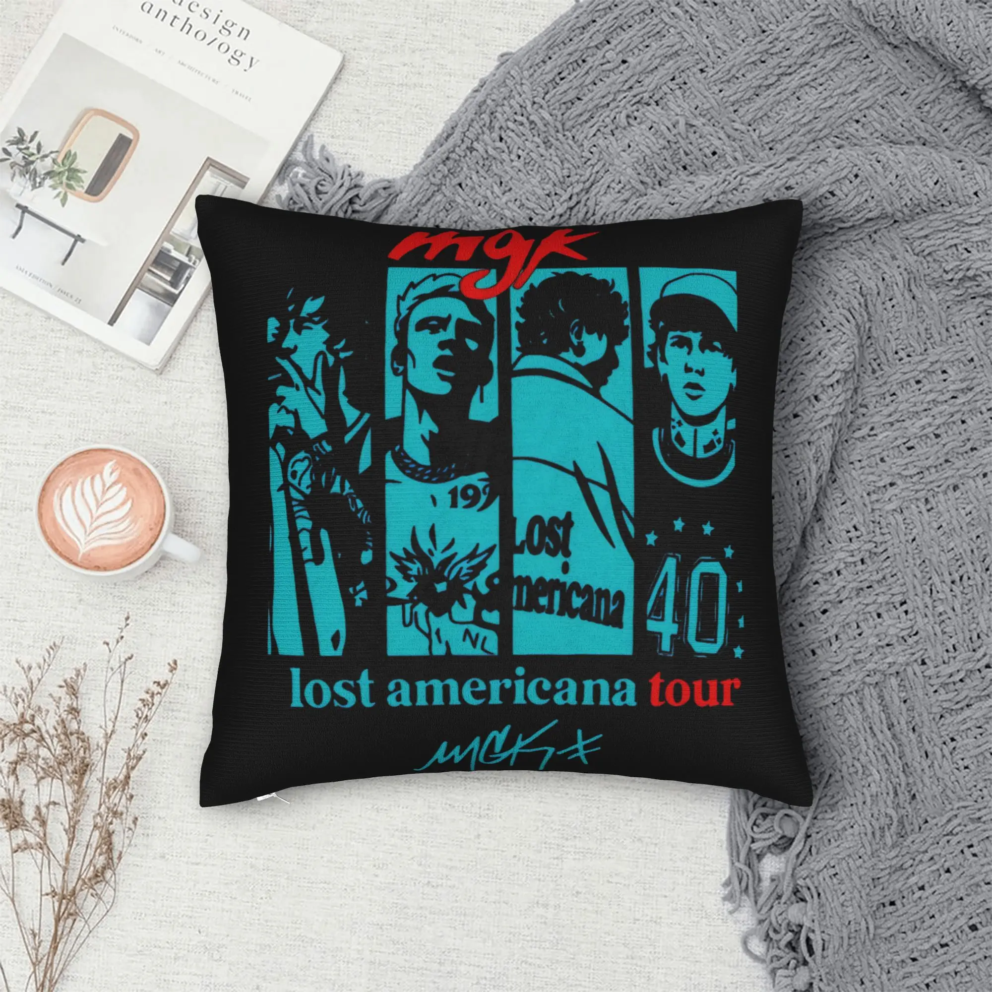 

Домашний декор MGK Lost Americana Rapper 2025, наволочки, аксессуары, наволочка, квадратная наволочка, несколько размеров