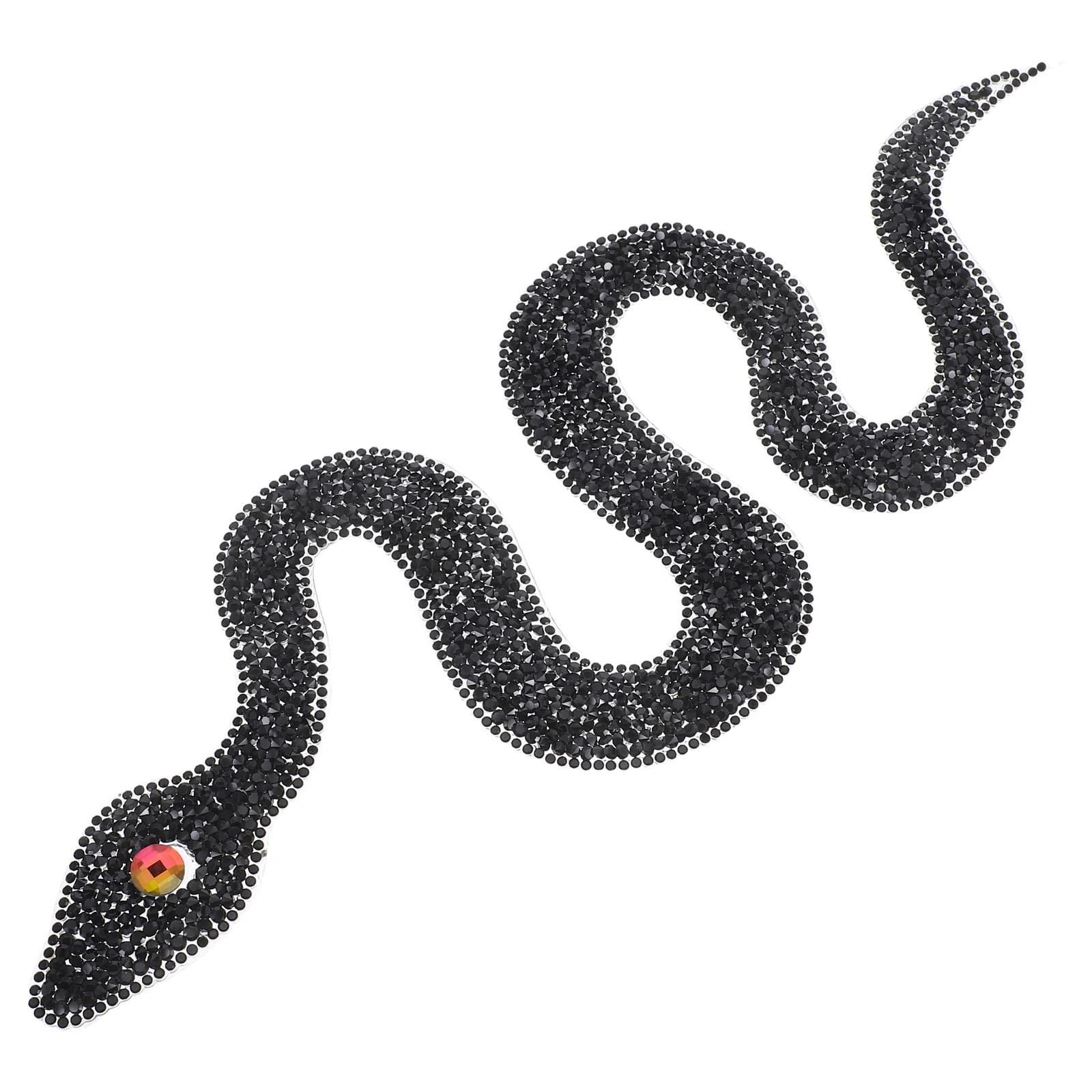 

Snake-Shaped Rhinestone Trim Ribbon Iron On Patches Hot Fix Clothing Applique Decorative Repair Diy Accessories For