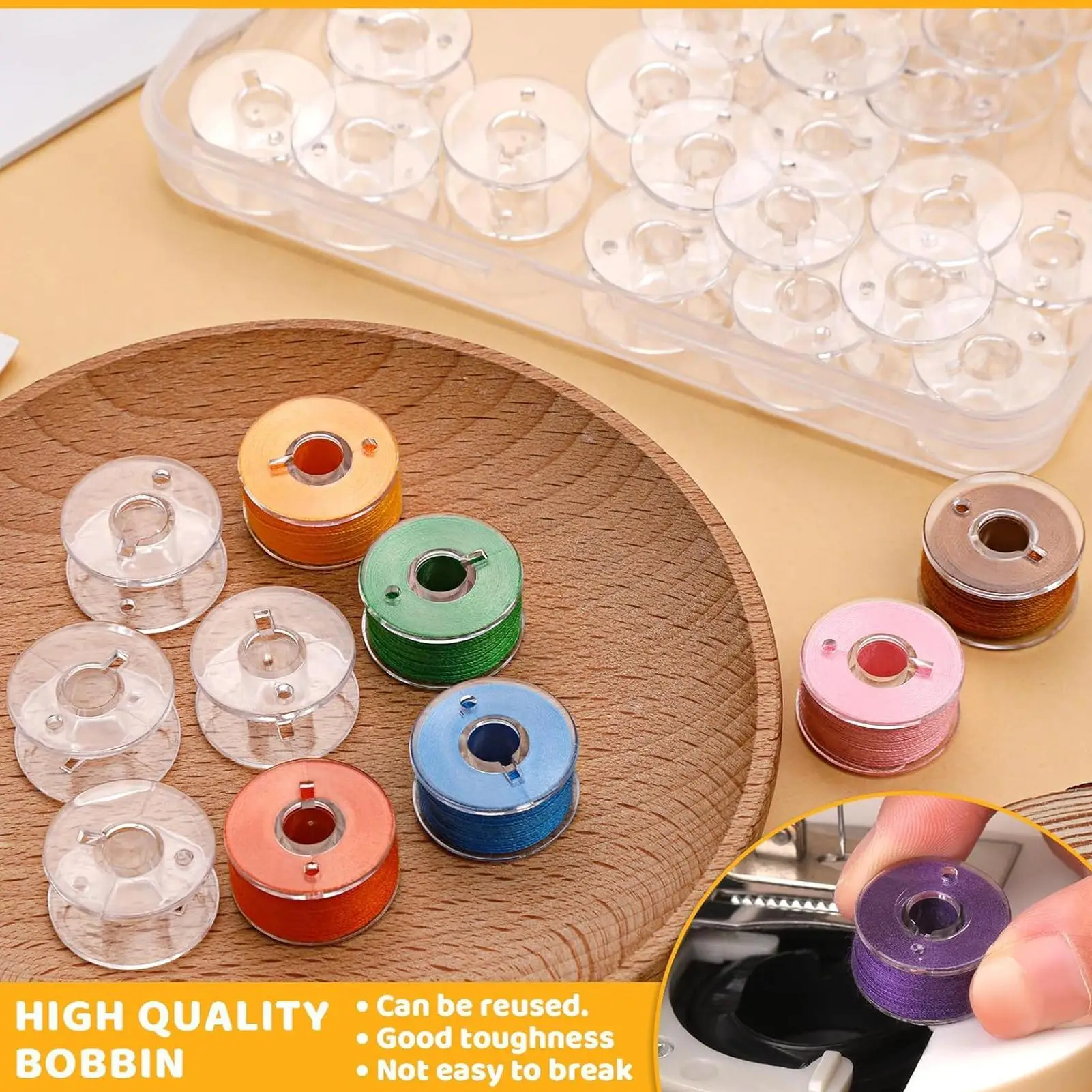 Sewing Bobbins 25 Piece Sewing Machine Quilting Tools Class 15 Bobbins For Crafts Jewelry Adults Clothes Beads Cabinet