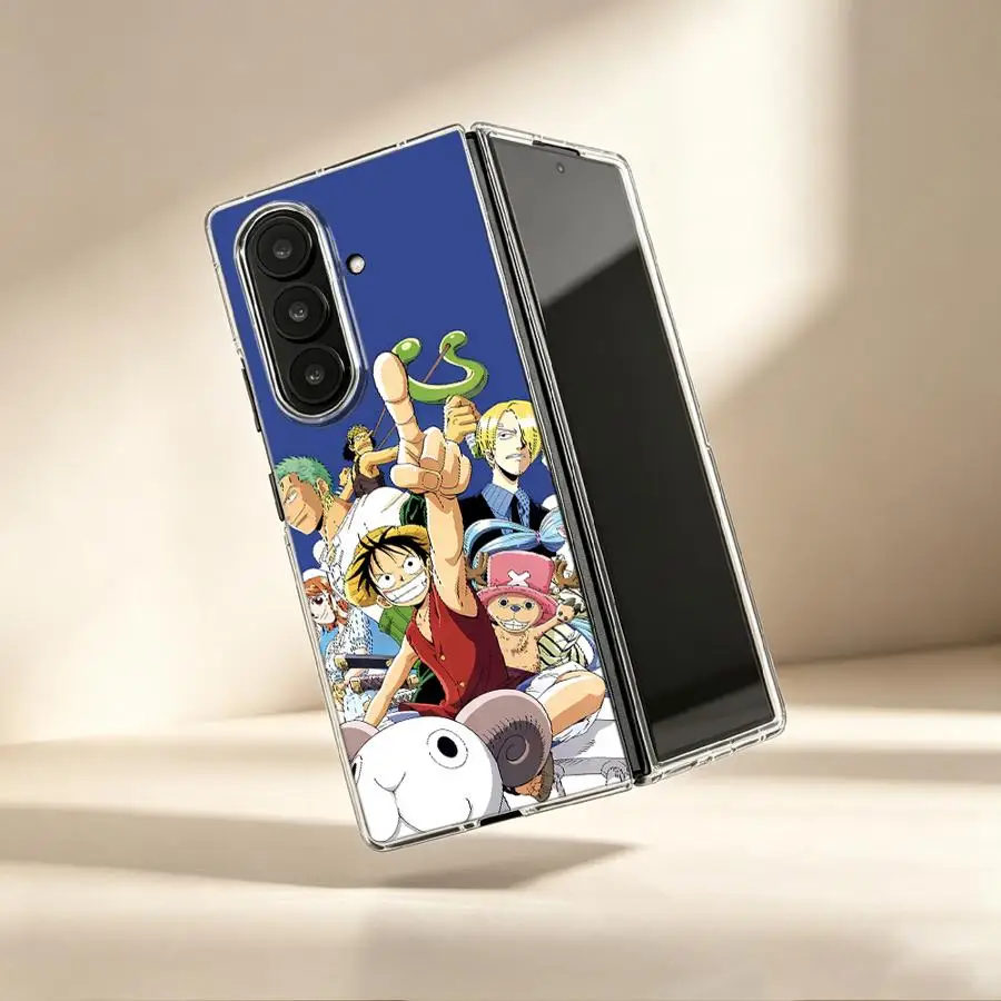Anime Monkey D Luffy Transparent Soft Phone Cover Case for Samsung Galaxy ZFold7 ZFold5 ZFold6 ZFold3 Z Fold 7 6 5 4 3 ZFold4