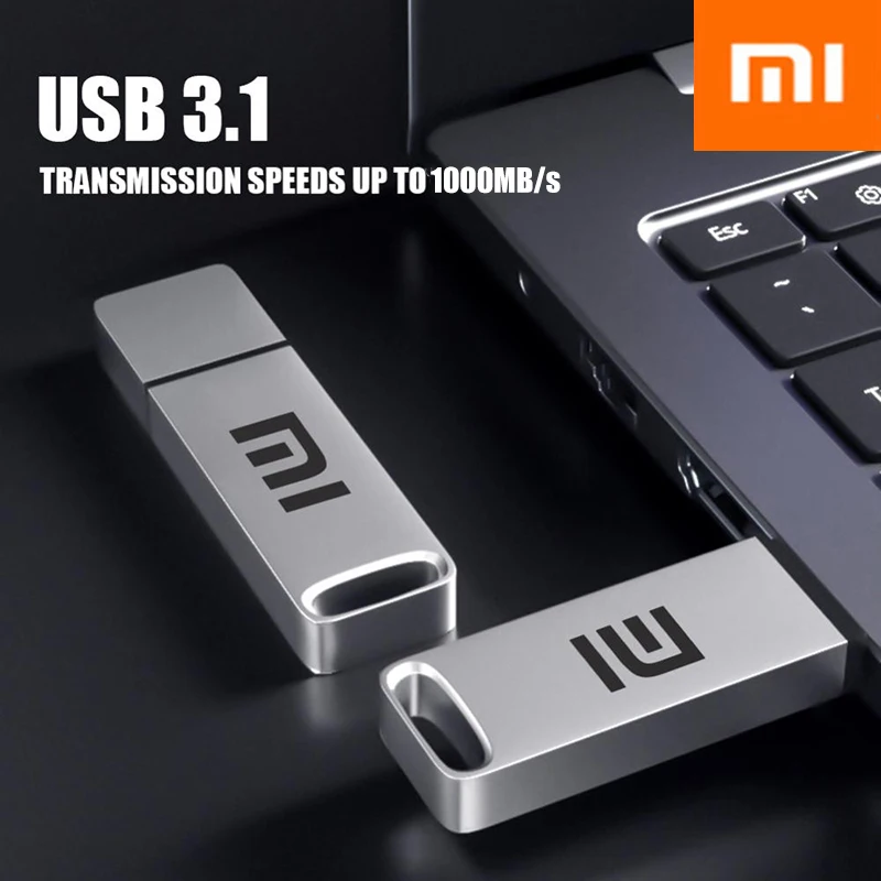 샤오미 펜 드라이브 USB 3.1, 고속 전송, 금속 대용량 USB 메모리, 컴퓨터 저장 장치, 2TB 플래시 드라이브, 1TB