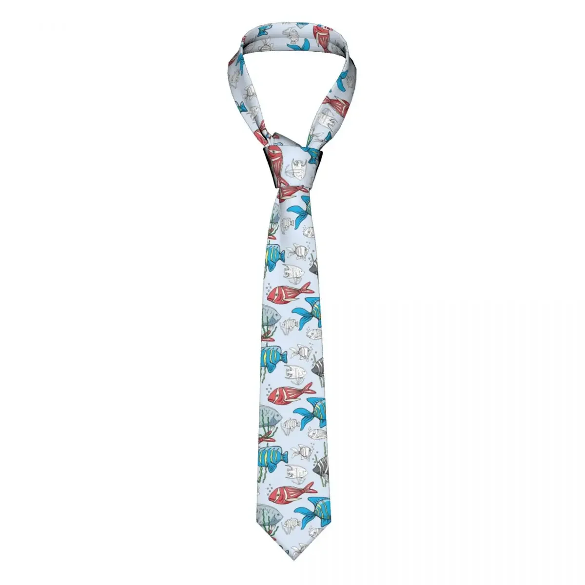 Fish Underwater Seaweed Cute Ocean Sea Marine Organism Necktie Men Women Polyester 8 cm Neck Tie Narrow Accessories