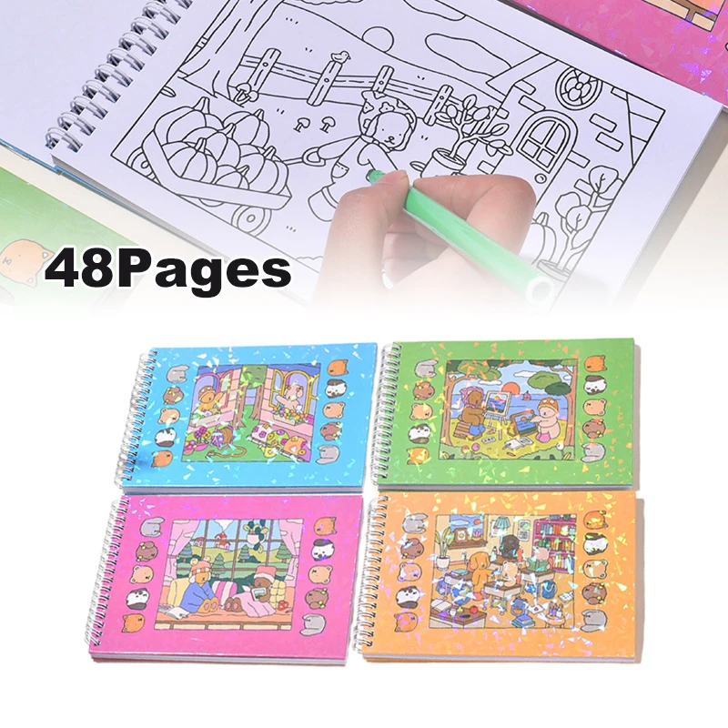 

1Pcs Creative Interesting Coloring Book Kids Cute Animal Theme Graffiti Painting Book BOBBIE GOODS Coloring Book