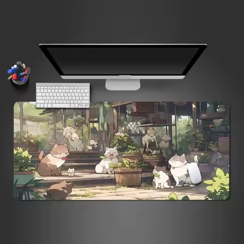 Cute Cat Mouse Pad Gamer Keyboard Kawaii Office Carpet Computer Mousepad Company Gamer 900x400 Table Desk Mat Gaming Accessory
