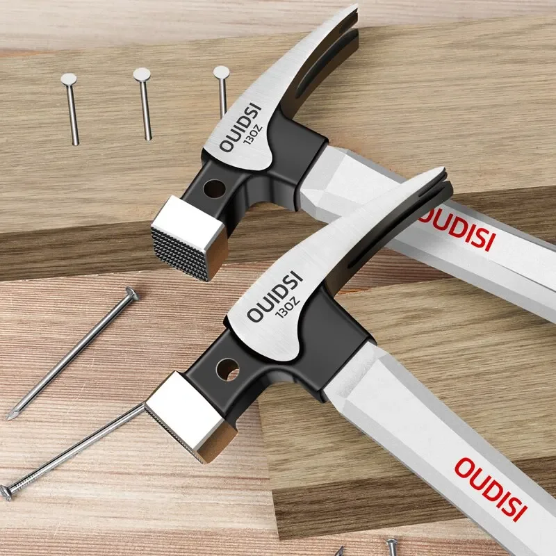 Martelo de aço multifuncional, antiderrapante, à prova de choque, ferramenta manual, martelo de garra magnética para trabalhar madeira, martelo automático de sucção de unhas