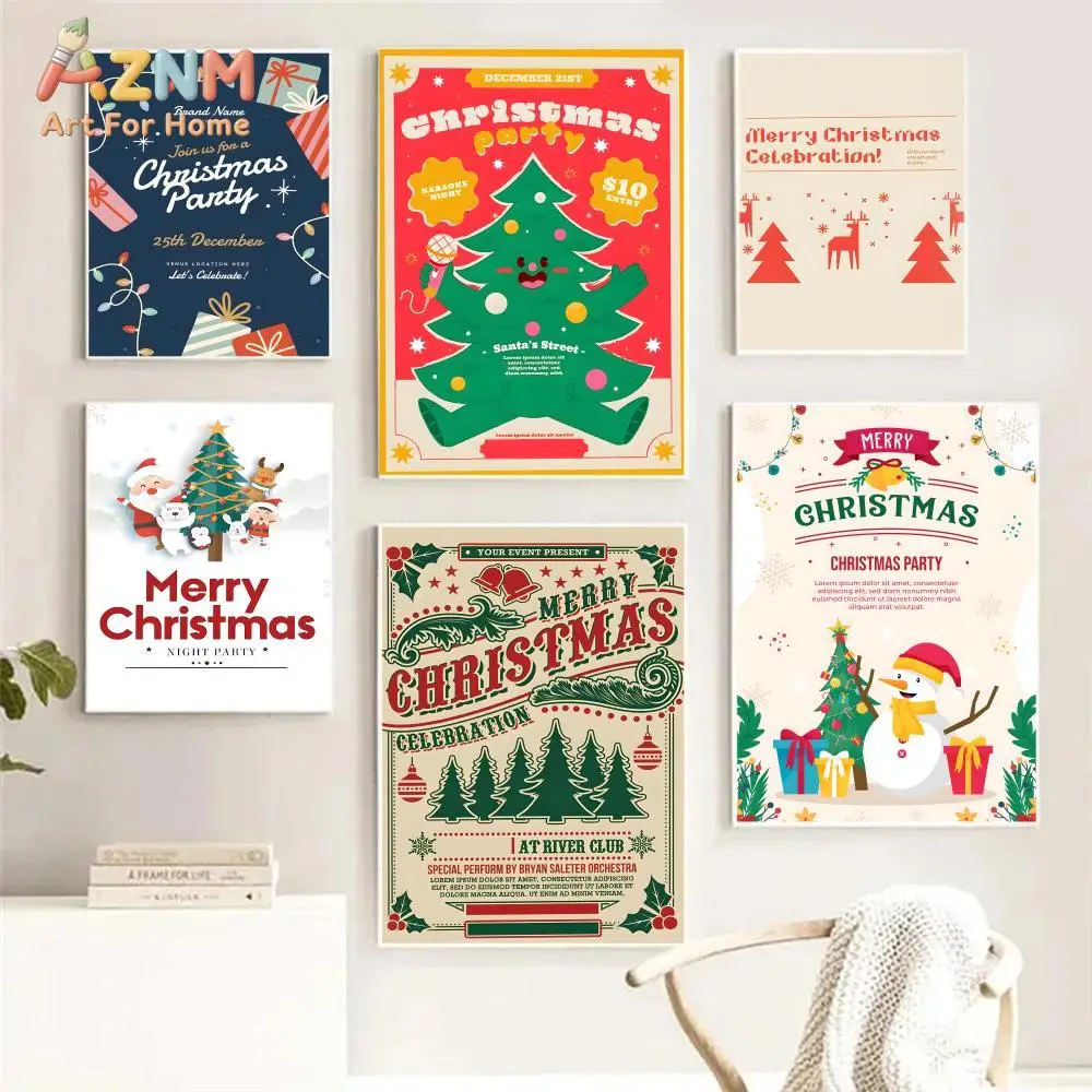 pretty Christmas festival Painting Calligraphy HD Print Free Mural Art Photos for Living Room Home Wall Decor Canvas Poster