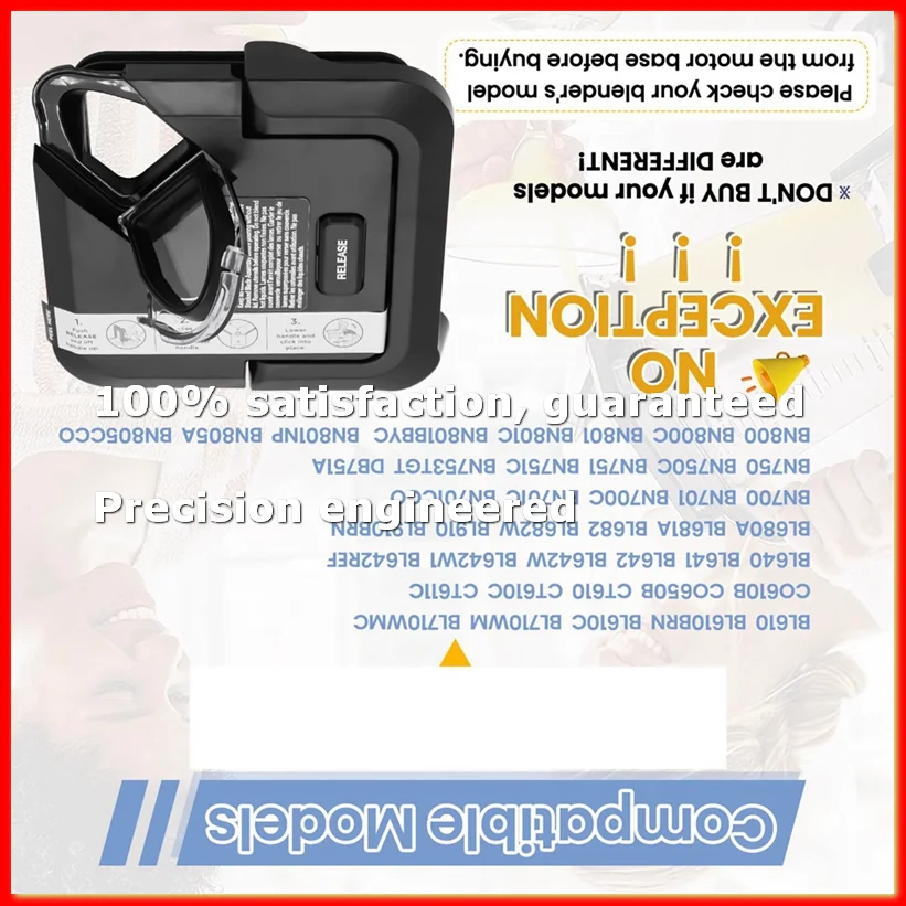 Tapa de Repuesto con Bloqueo para Licuadoras de 72oz XL, Tapa Superior Cuadrada de Repuesto para BL610 BL710WM BN701-A22U