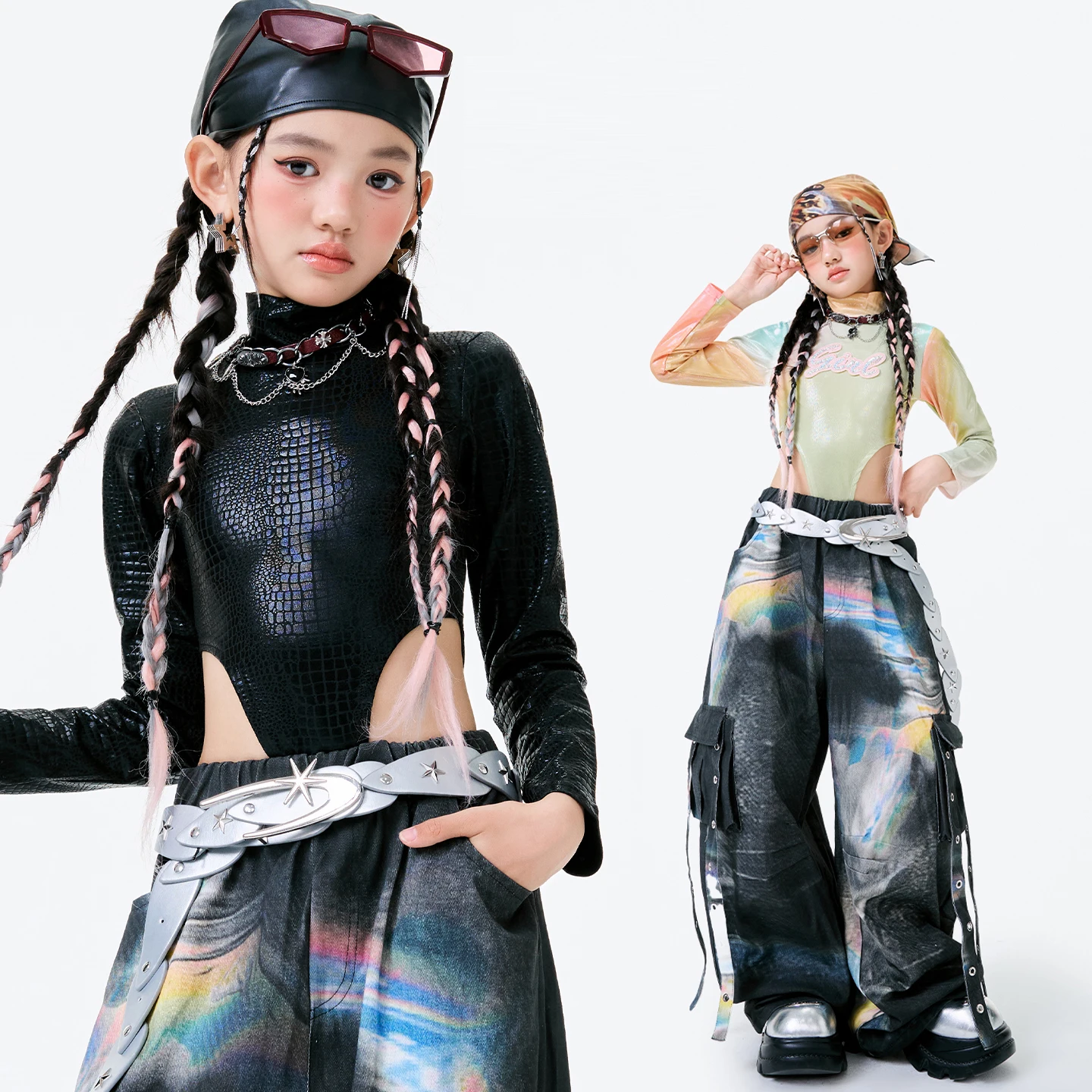 Kids Prestaties Hip Hop Kleding Street Wear Meisjes Jazzdans Kostuum Kinderen Ballroom Danswedstrijd Pakken XS10432