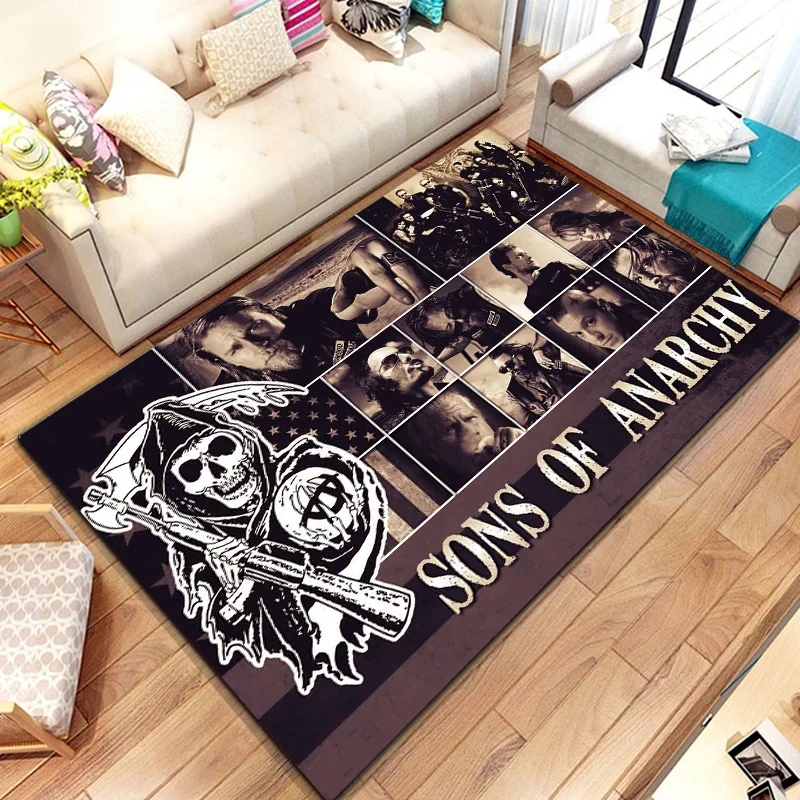 Sons of Anarchy Retro Printed Carpet Yoga mat game room bedroom beautiful anti -slip carpet rugs living room decoration chambre