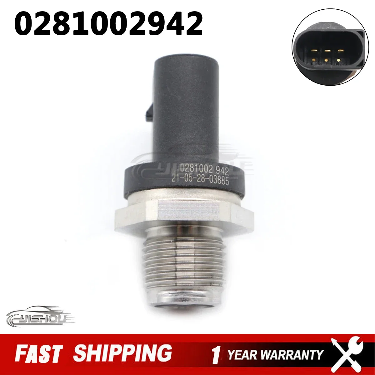 

Fuel Rail Pressure Sensor 0281002942 0281002700 Fit For Mercedes Benz Sprinter 2T 3 T 4T Vito Actros Antos Arocs Citaro W202