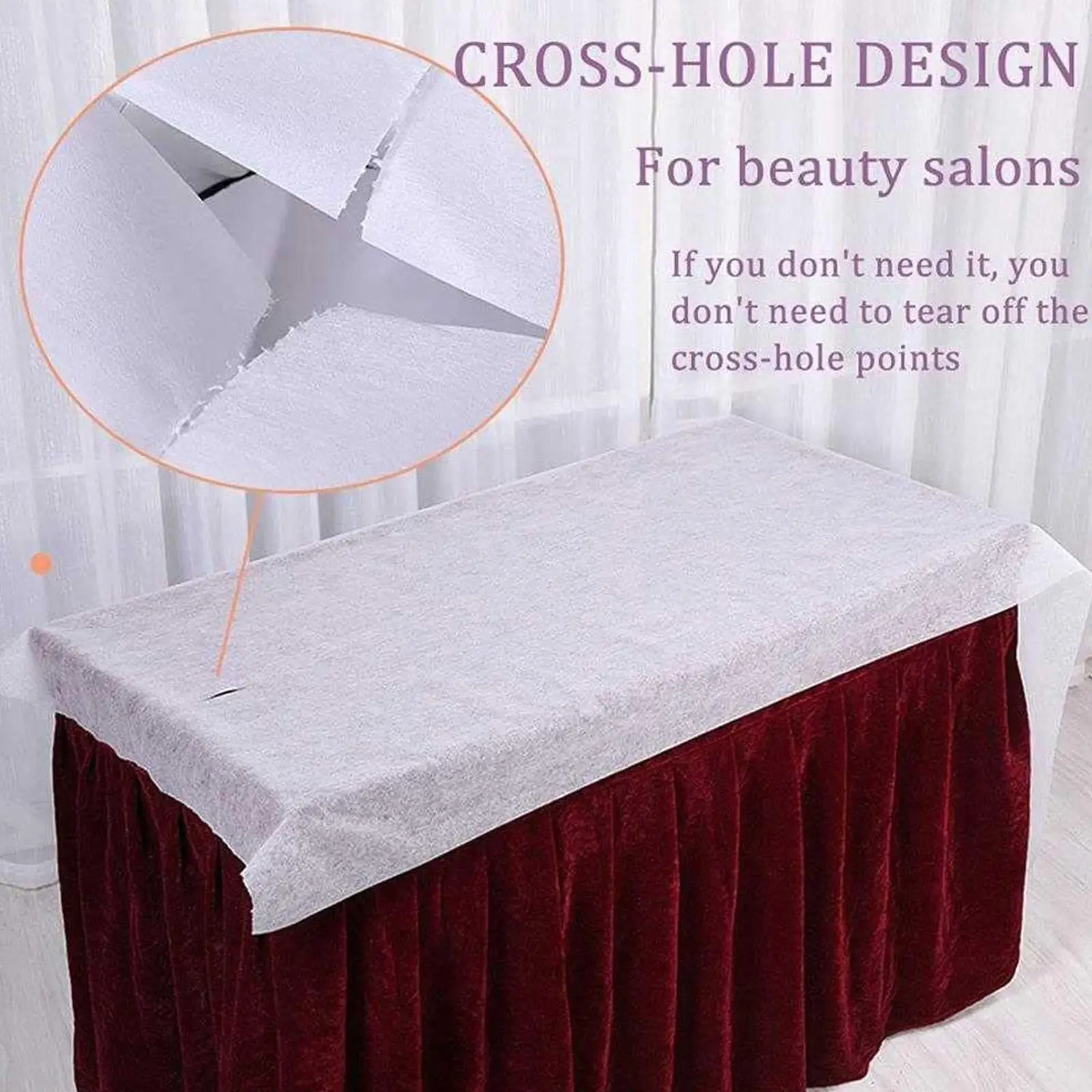 المتاح سبا تدليك فراش ، غير المنسوجة تدليك الأنسجة ورقة ، لفة ورقة السرير ، الوشم صالون وسادة اللوازم ، I9I6 ، 50 قطعة ، 100 قطعة