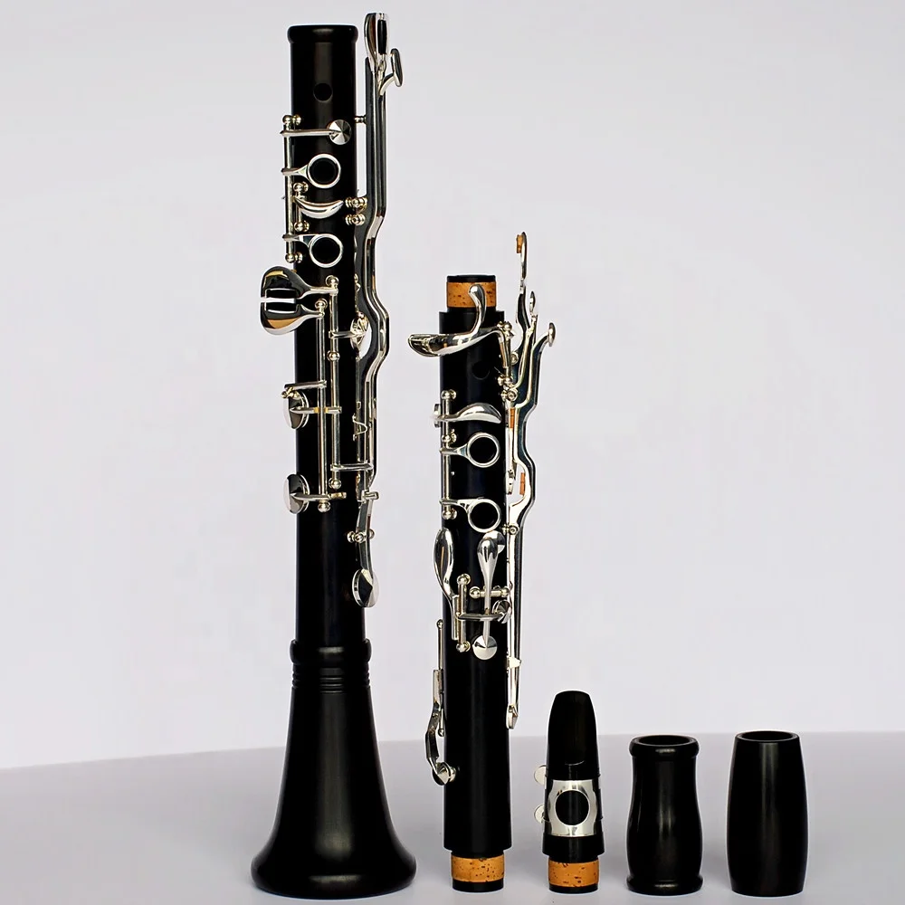 Musical Instrument G Key Teaching Silver Plated Ebony Wood Clarinet