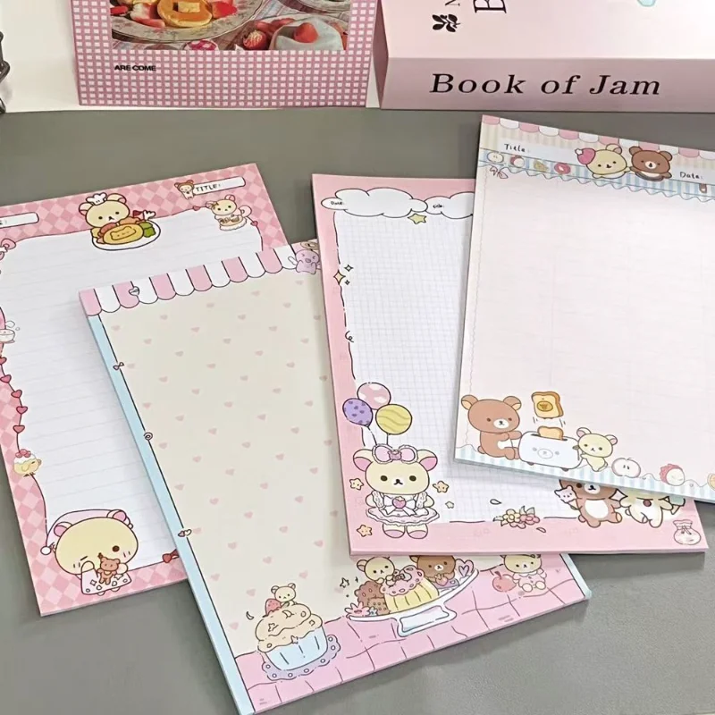 

Милый набор блокнотов Rilakkuma B5, блокнот с мультяшным медведем, отрывной блокнот для заметок, школьные и офисные принадлежности, подарок на день рождения другу