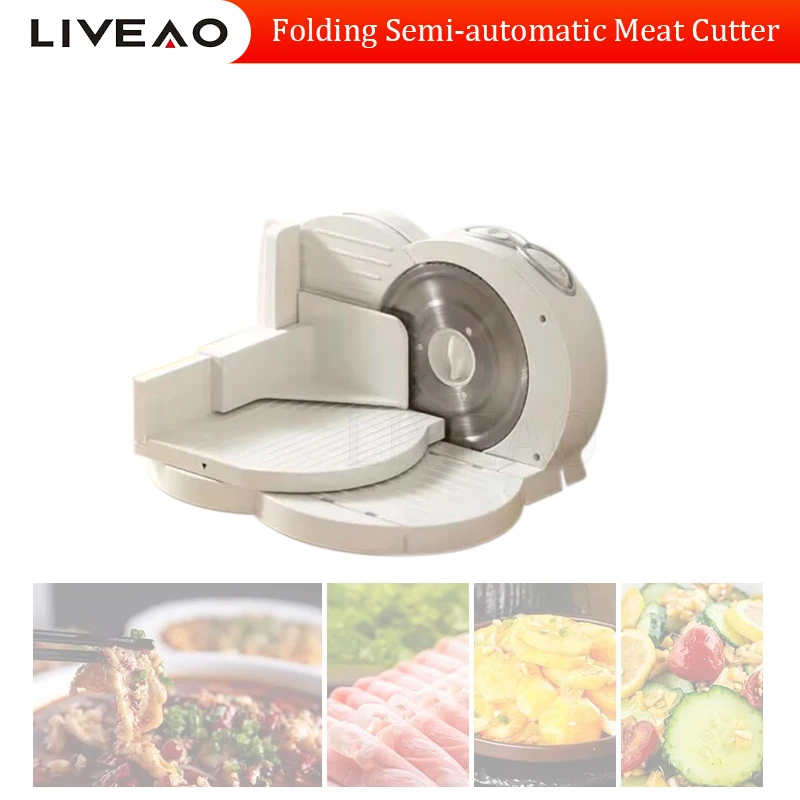 Electric Slicer Food Cutter Semi Automatic Meat Slicing Machine Commercial Beef Mutton Roll Maker