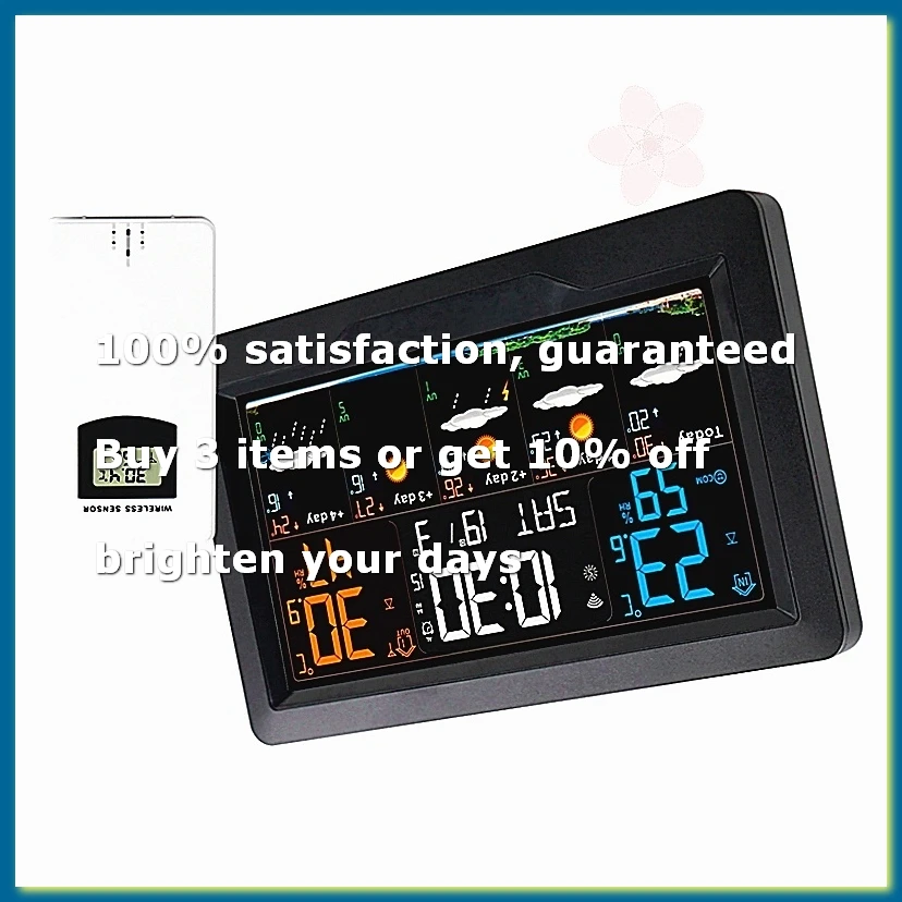Tuya WIFI Smart Weather Station Temperature Humidity Meter Indoor Outdoor Weather Forecast Alarm Clock EU Plug