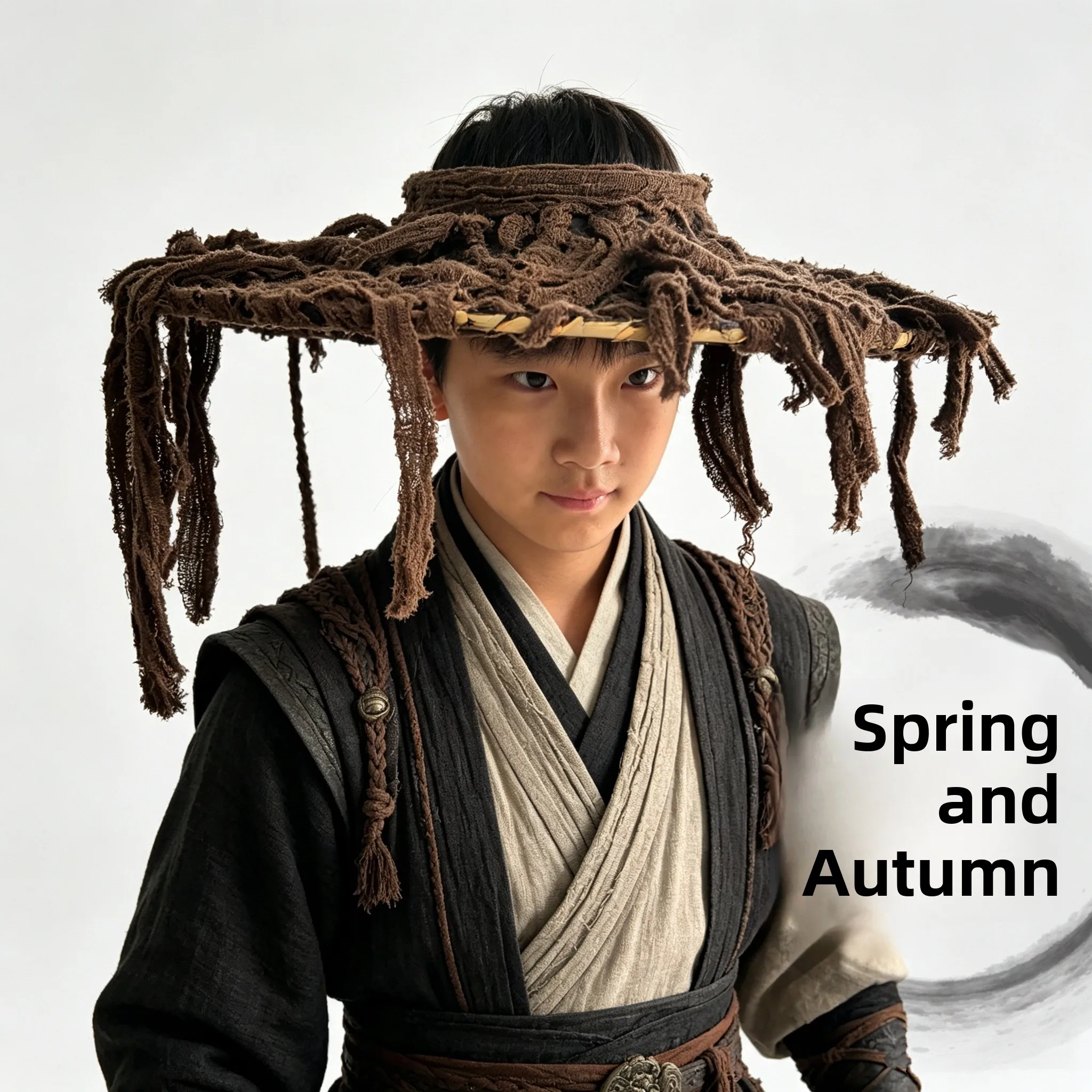 chapeau-de-peche-artisanal-avec-pompon-style-arts-martiaux-chinois-traditionnel-vieilli-en-bambou-tresse-toutes-saisons-unisexe