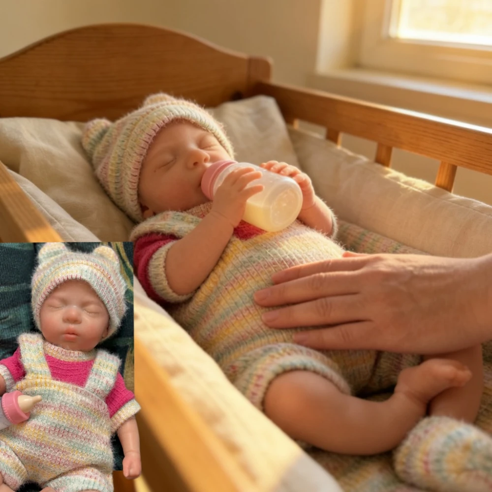 

Aizwa1 Sleeping Silicone Reborn Baby Handmade Soft Touch Bebe Reborn Doll 13 Inch Newborn Doll Girls