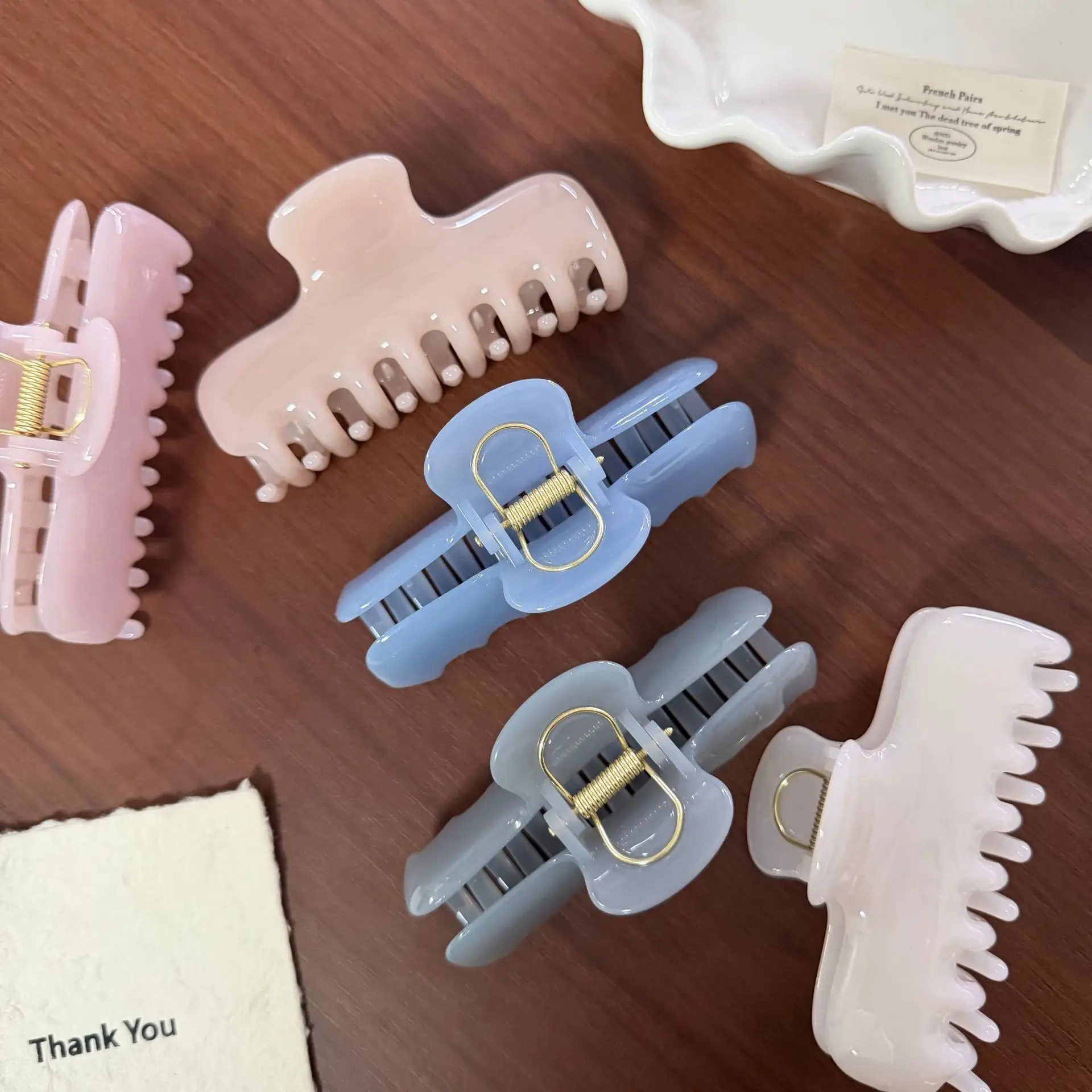 10pcs/lot Large Size Solid Color Shark Claw Clip French-style Adults Hair Accessory for Sweet Back-of-the-Head Bun Clips