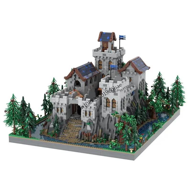 

New 10003Pcs Moc European Medieval Street View Black Falc Castle Building Model Diy Creative Ideas Kids Toy Birthday Gift Block