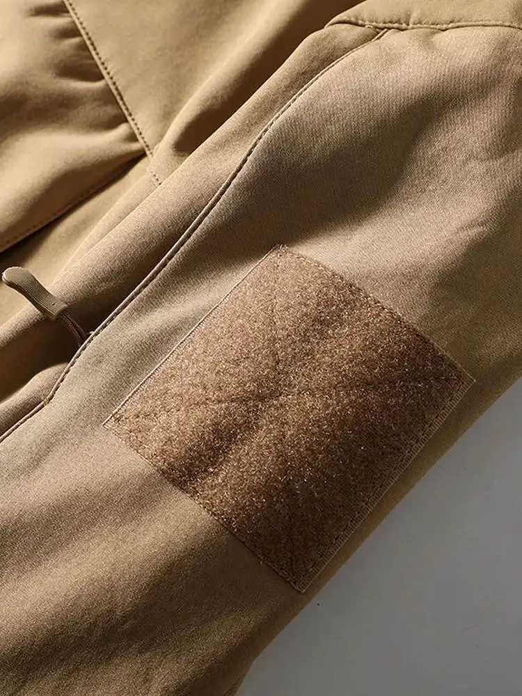 

Men's Outdoor Waterproof Fce Lined Hooded Jaet Windproof Warm Cosite ell Clothing Youth Faion Autumn Winter Coat