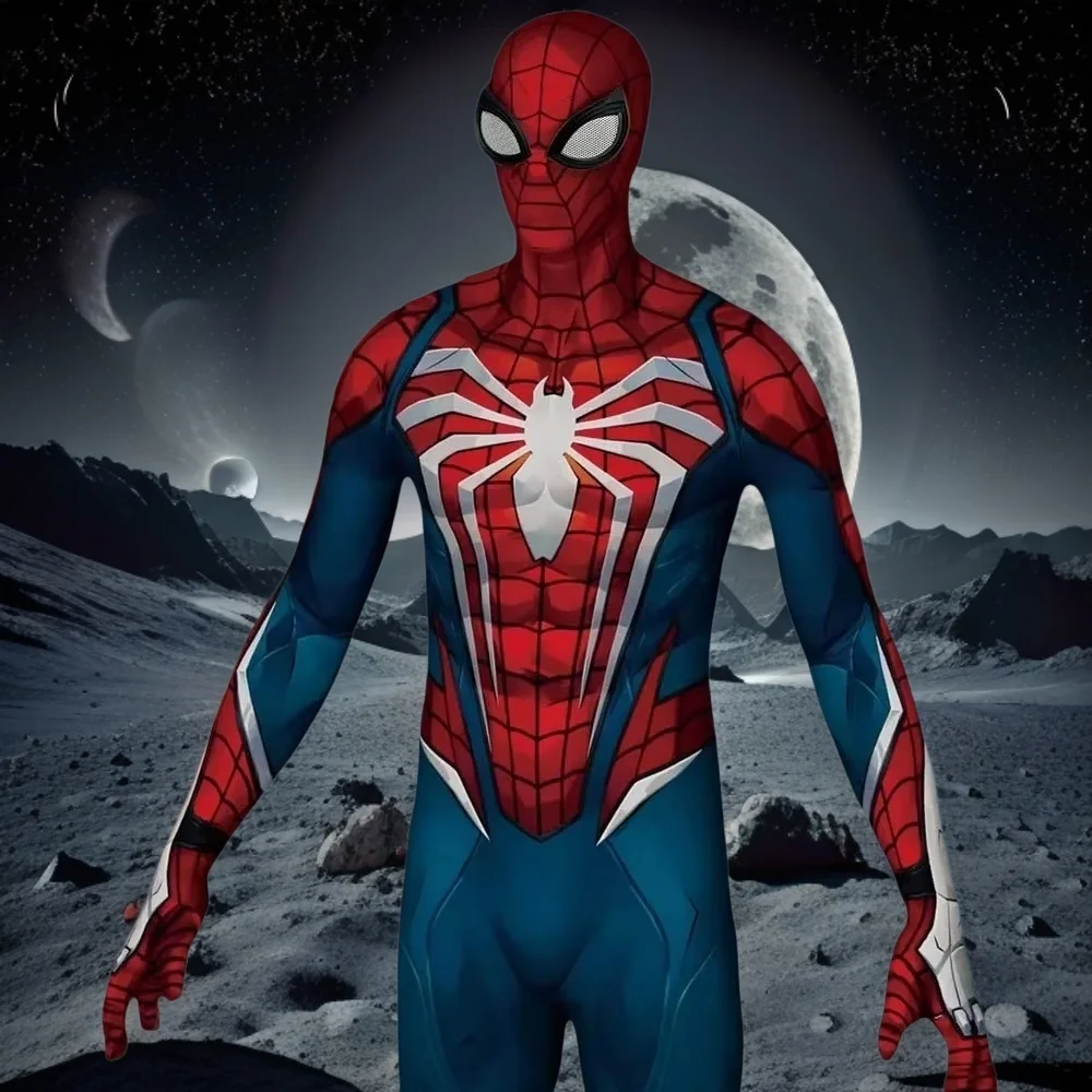 Мужской костюм для косплея Spider-Man (Insomniac PS5) на Хэллоуин, комбинезон-зентай супергероя для взрослых мужчин, для вечеринок -1