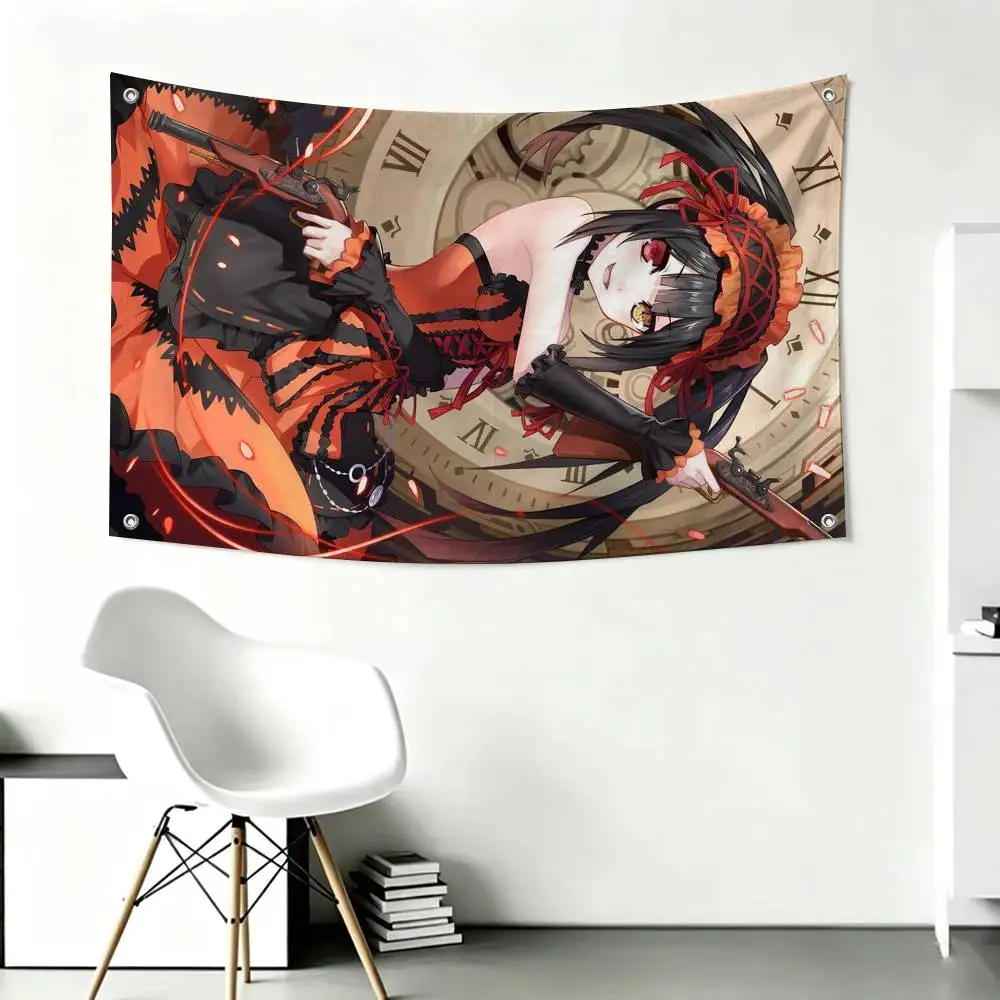 Date A Live Tokisaki Kurumi Flag Suitable For Party Club Outdoor Interior Wall Decoration Banner Fans Gift 4