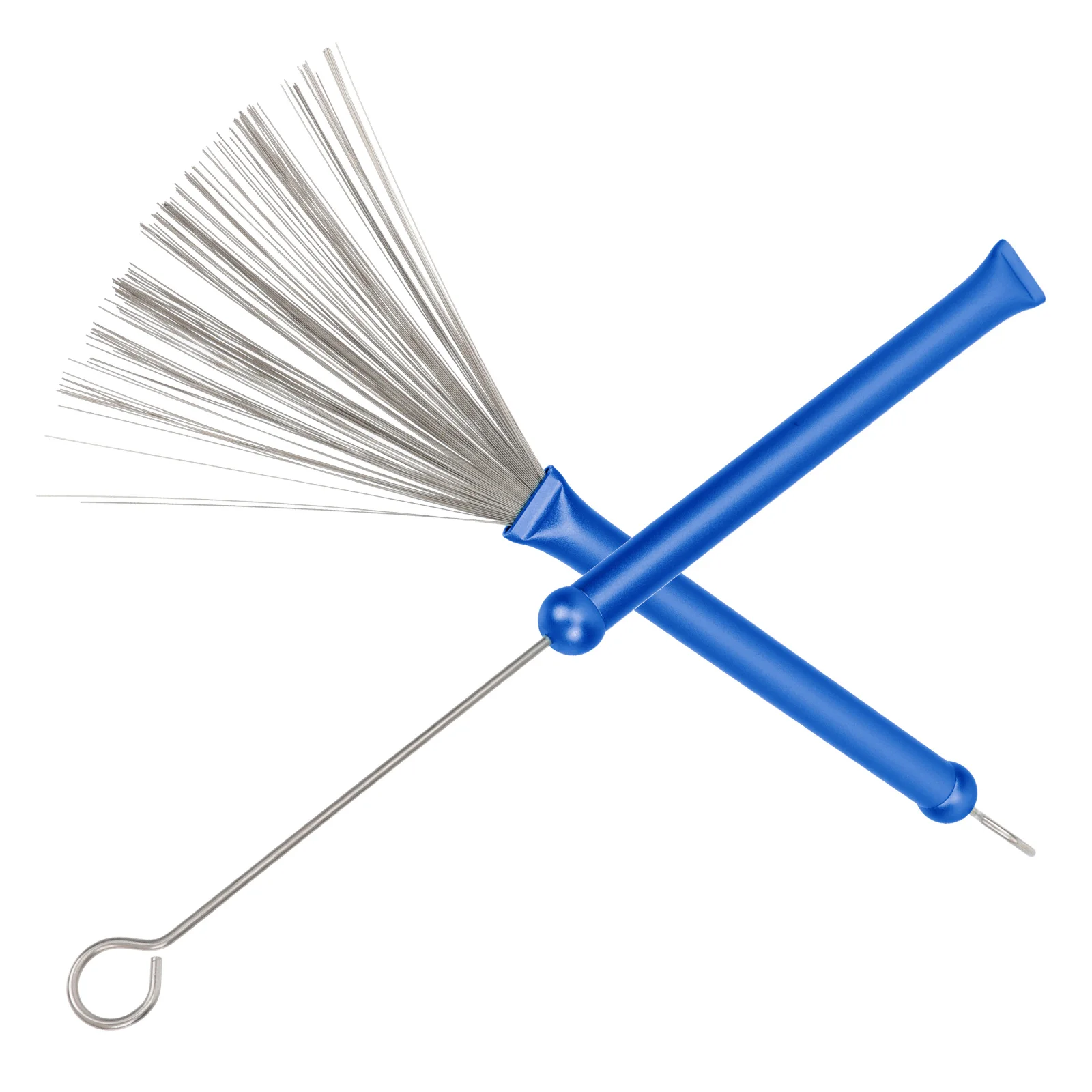 

Drum Brush Accessories Wire Brushes Telescopic Blue Stainless Steel Retractable