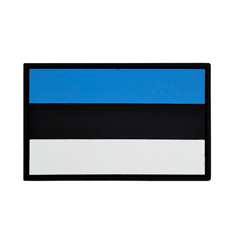 Estonia Flag Embroidery Patch Eesti Vabariik Patches PVC Rubber Fastener Embroidered Patches For Clothing Backpack