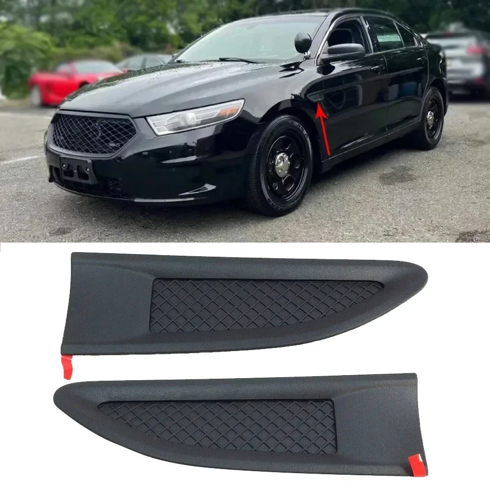 Car Front Side Air Vent Trim Cover For Ford Taurus 2013 2014 2015 2016-2019 Black Fender Intake Spoiler Kit Auto Exterior Parts