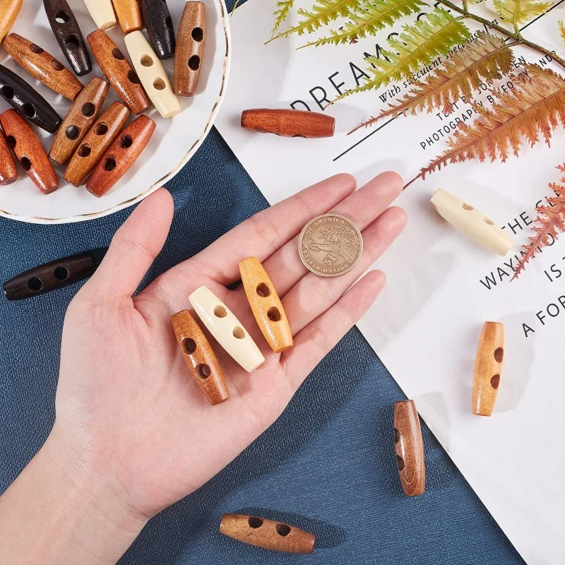 100 pezzi bottoni in legno bottoni ovali a doppio foro 2 fori bottoni a ginocchiera in corno bottoni da cucire per abbigliamento fai da te accessori