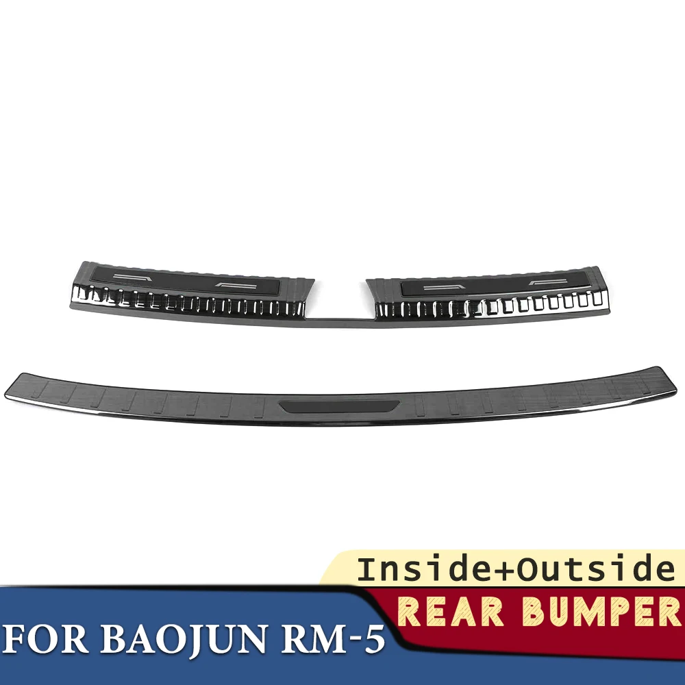 Trunk Bumper for BAOJUN RM-5 2019 2020 2021 Car Accessories Stainless Rear Fender Protector Sill Pad Cover Sticker Decoration