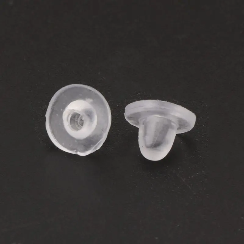 100Pcs Clear Anti-Pain Rubber Clip On Earring Super Soft Silicone Cushion Pads