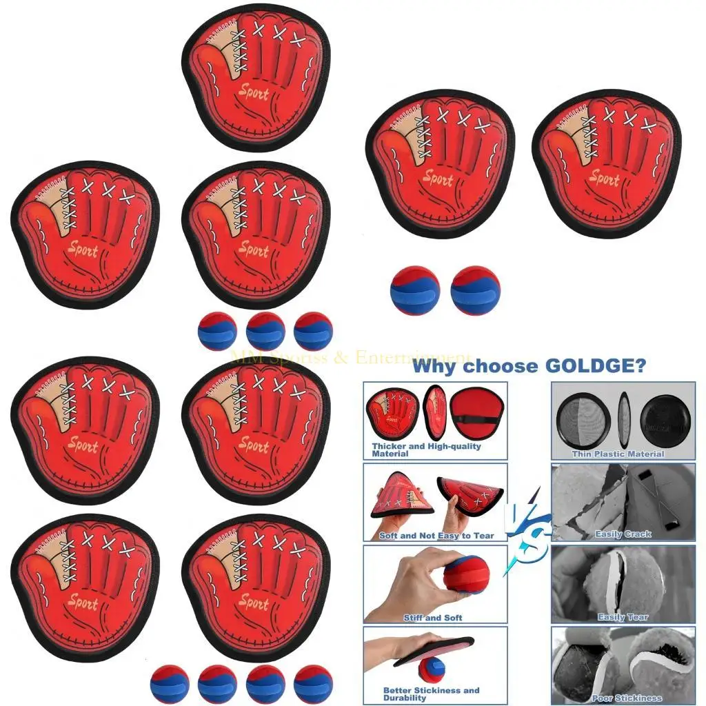 

31BE Kids Sports Development Toy Catches Ball Set Outdoor Activity Game For Camping