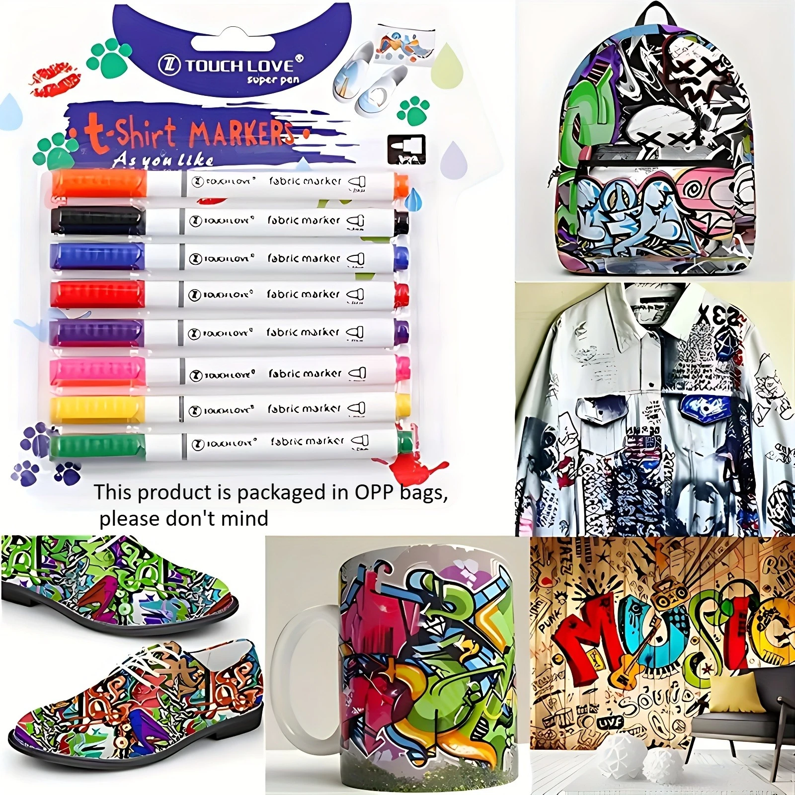 

Waterproof Fabric Markers, Non-Toxic Permanent Textile Pens,Ideal for DIY T-Shirt, Shoes,Clothes, Wood, Stone Art Craft