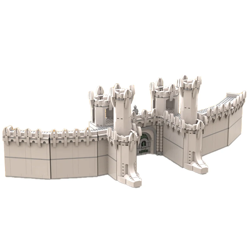 2574PCS Moc Słynne pierścienie Architektura filmów Ściany Minasa Tirith model DIY kreatywne pomysły Zabawka urodziny Prezent klocki