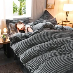 200*230/220*240cm Thick Duvet Cover Winter Warm Soft Double Side Plush Bed Blanket Comforter/Quilt/Blanket Case Queen King Size