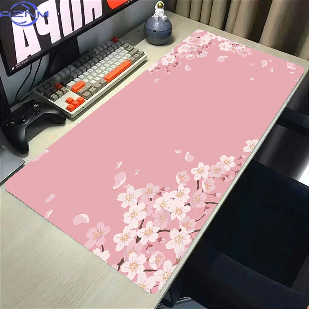 Pink Sakura Anime Mousepad Landscape Gaming Mouse Pad Xxl Mouse Mat Big Carpets Pc Computer Accessories Stitch Stuff Deskmat Rug